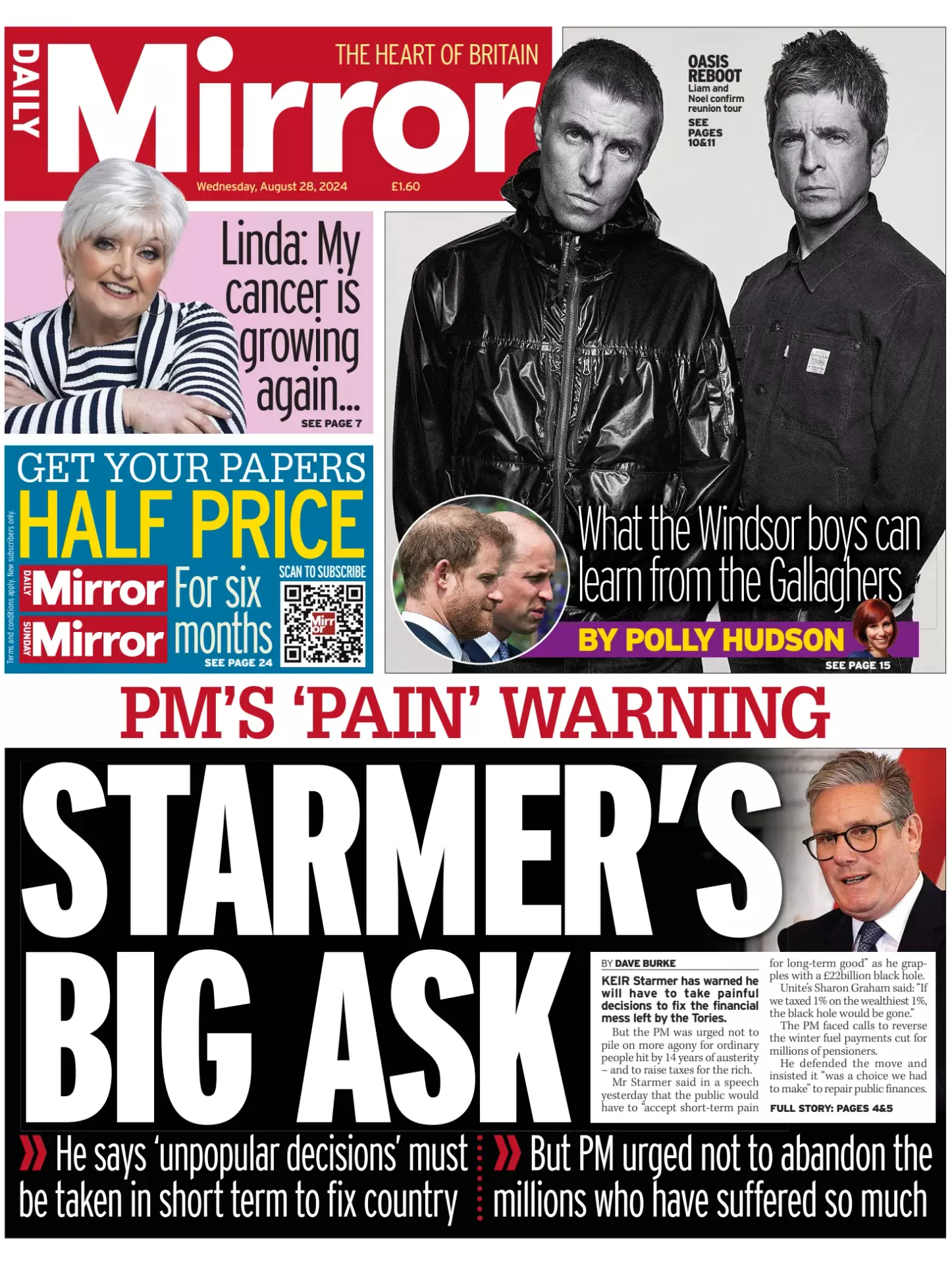 Prima-pagina-Daily Mirror-edizione-di-oggi-28-08-2024